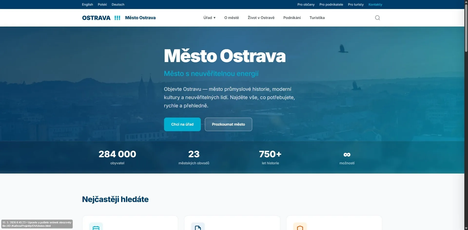 Studie redesign webové prezentace pro město Ostrava